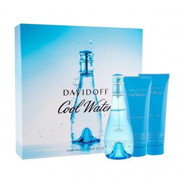 Davidoff Cool Water Woman toaletná voda pre ženy 100 ml + telové mlieko 75 ml + sprchový gél 75 ml darčeková sada